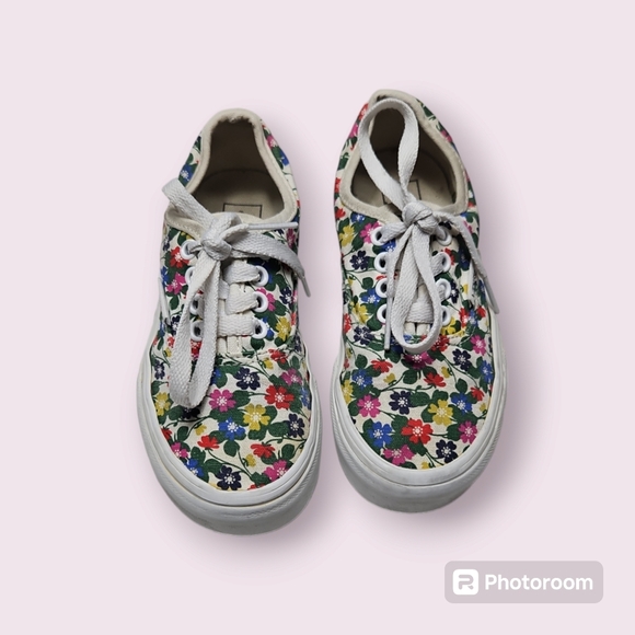 Vans Kids Low Lace Up Floral Shoes Size 13 - Picture 1 of 4